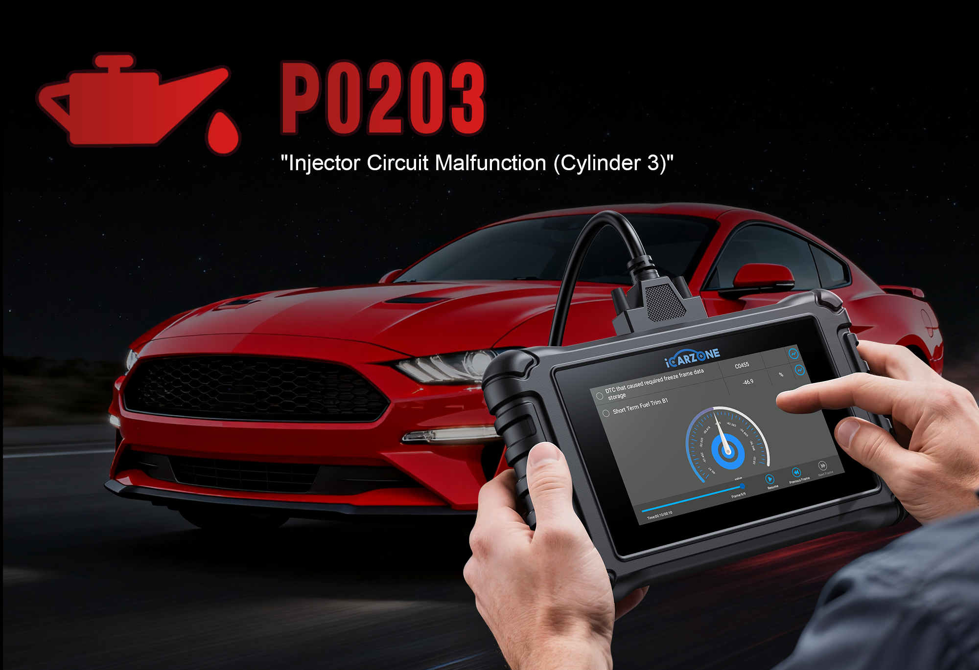 P0203: Fix Cylinder 3 Injector Circuit Fault in 2013-2018 Focus ST | ICARZONE UR800 DIY FIX GUIDE