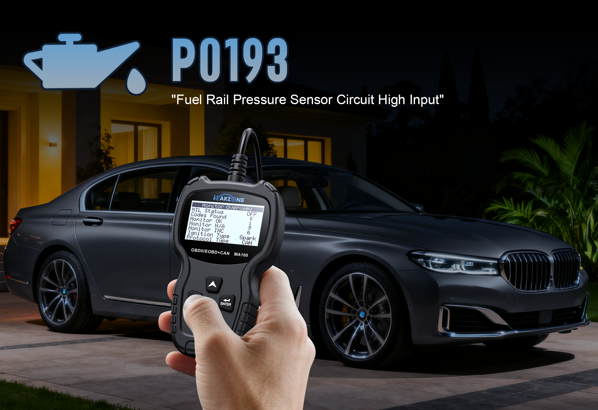 P0193 Toyota Tacoma Fix: Diagnose with ICARZONE MA100 Fuel Sensor Tool