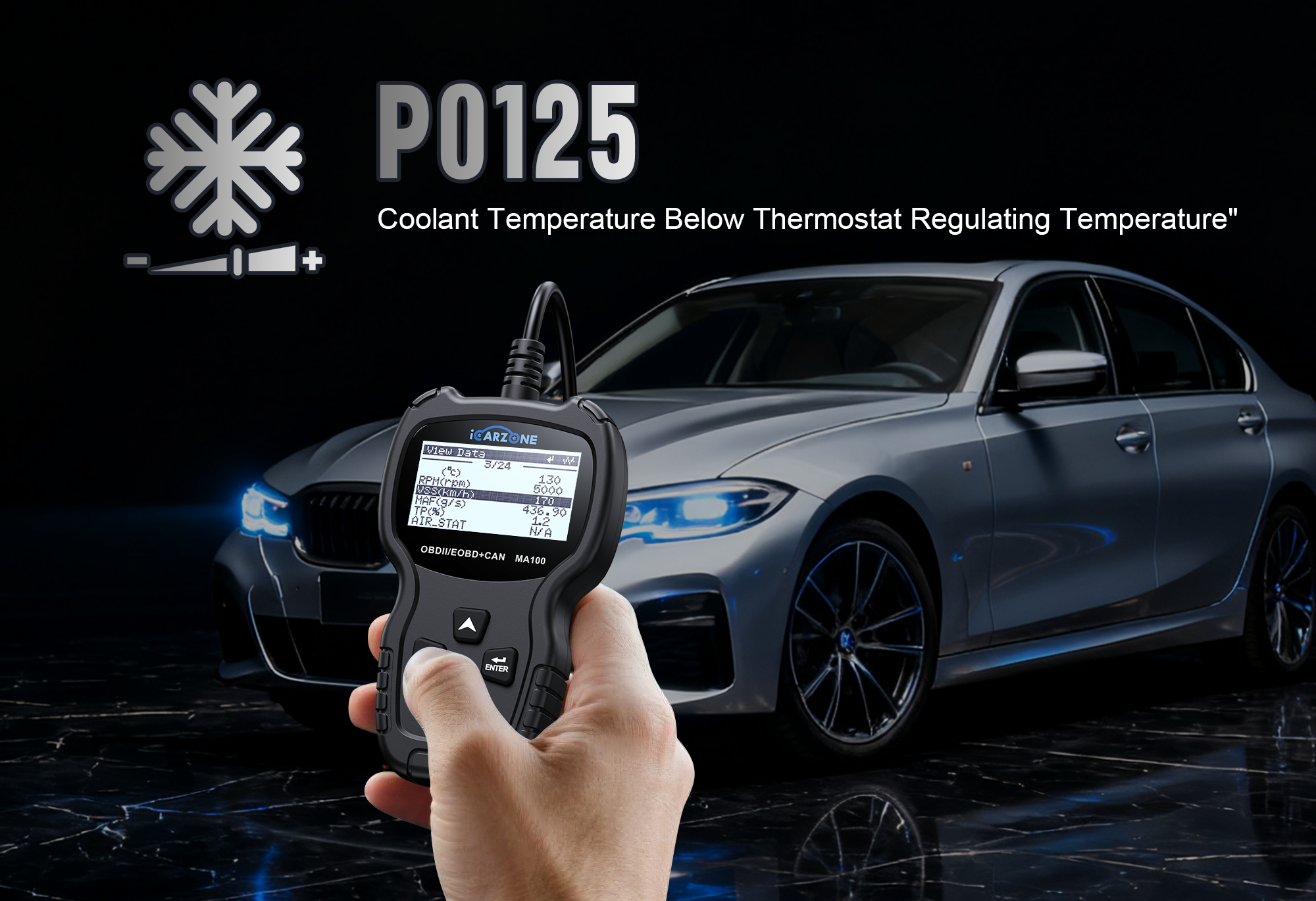 P0125 Toyota Camry Fix: Diagnose with ICARZONE MA100 Coolant Temperature Tool