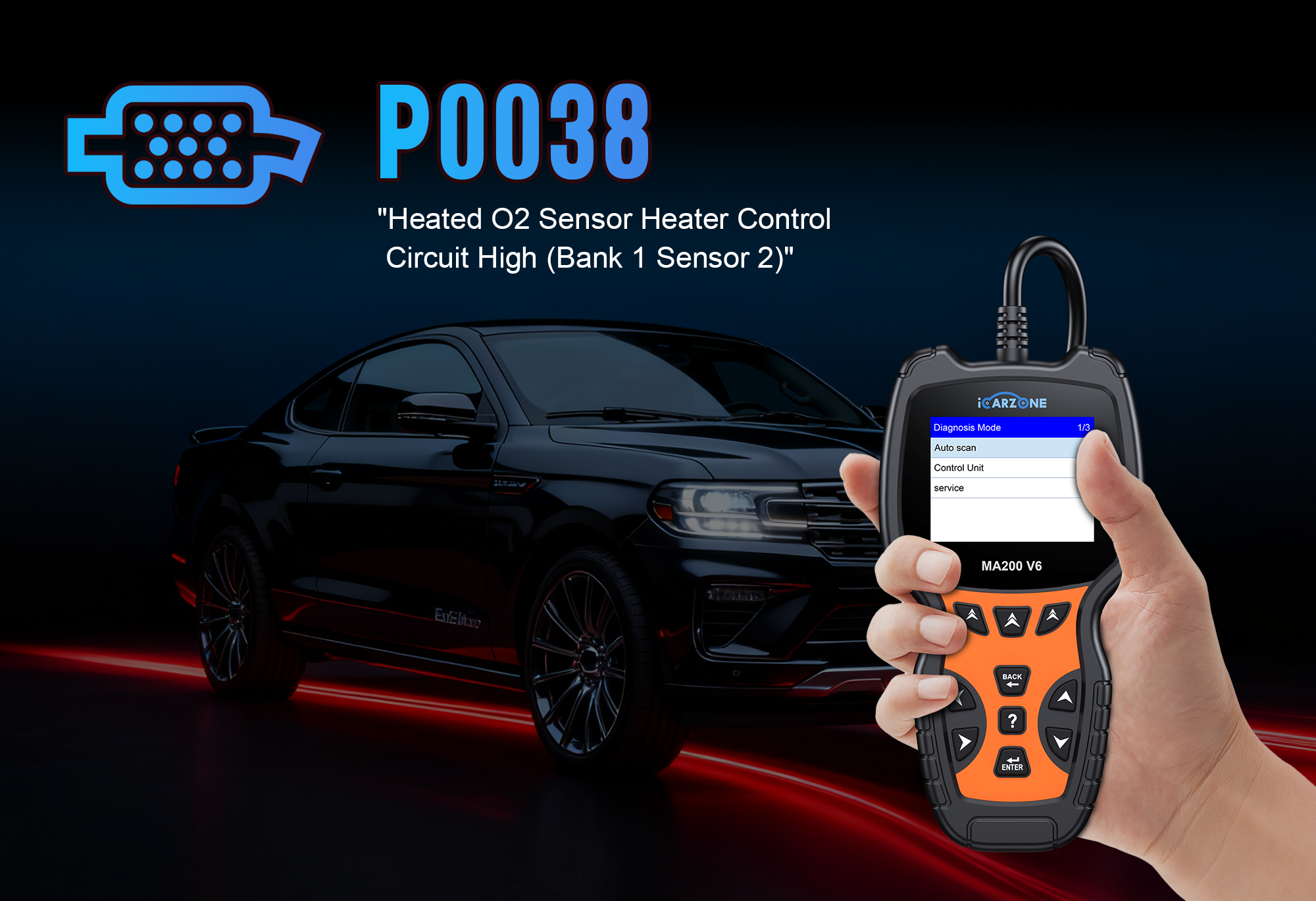 P0038 Code O2 sensor heater high voltage issues in Chevy Silverado 1500 | DIY Fix with ICARZONE MA200 V6