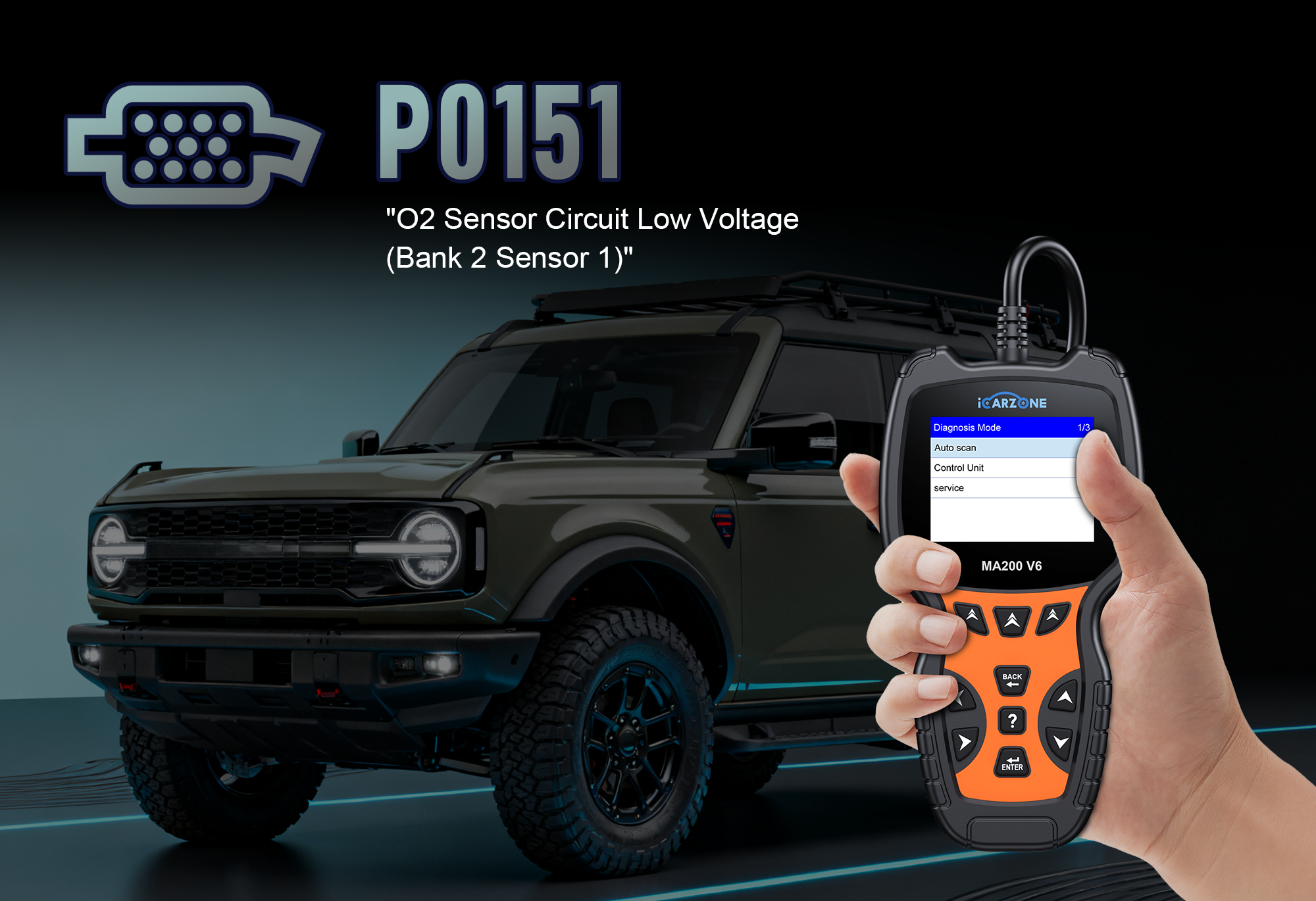 P0151 Code oxygen sensor low voltage issues in Toyota RAV4 | DIY FIX GUIDE with ICARZONE MA200 V6