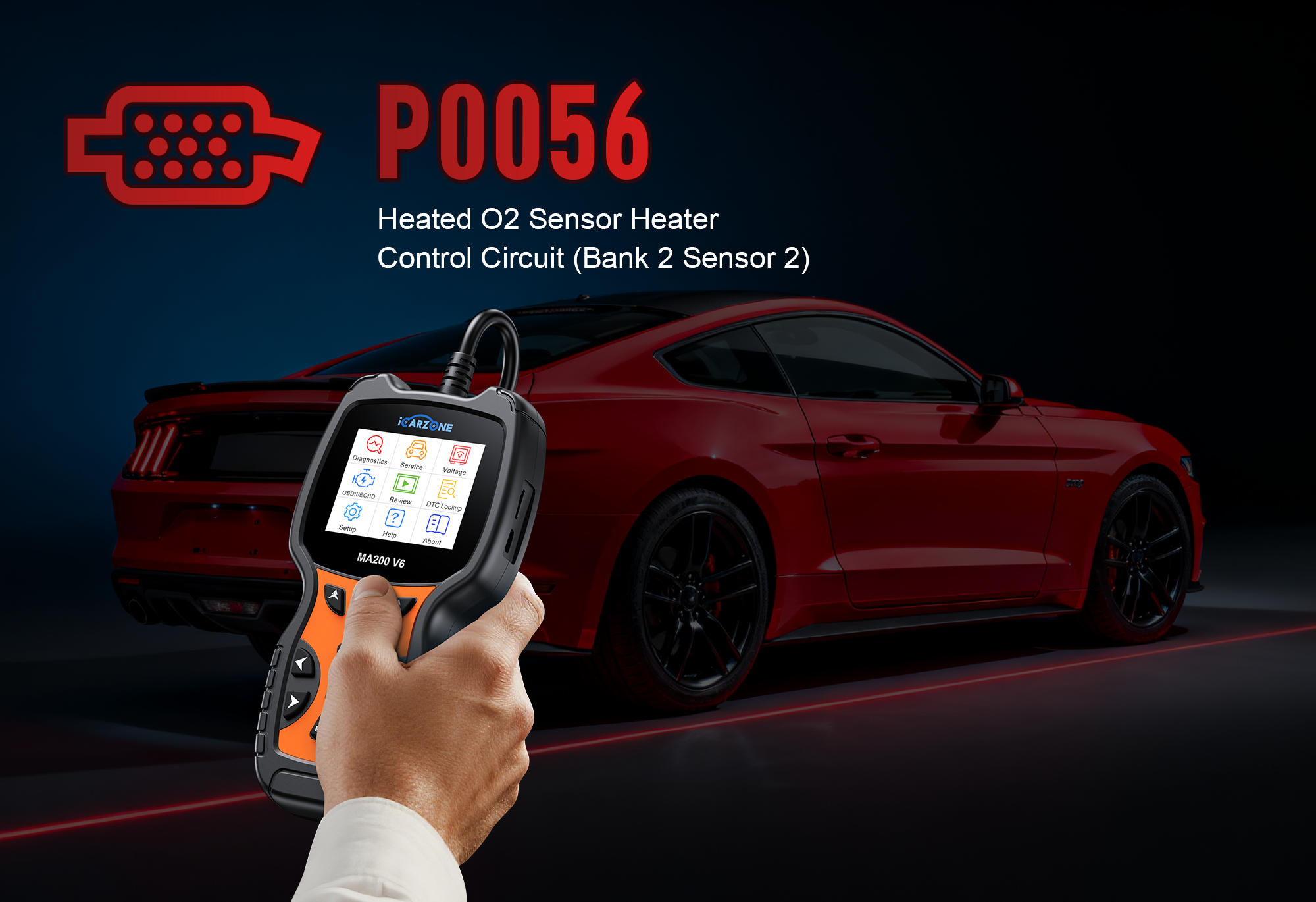 P0056 Code in Mercedes GLC 300: Fix  HO2S Heater Control Circuit (Bank 2 Sensor 2) faults  with ICARZONE MA200 V6