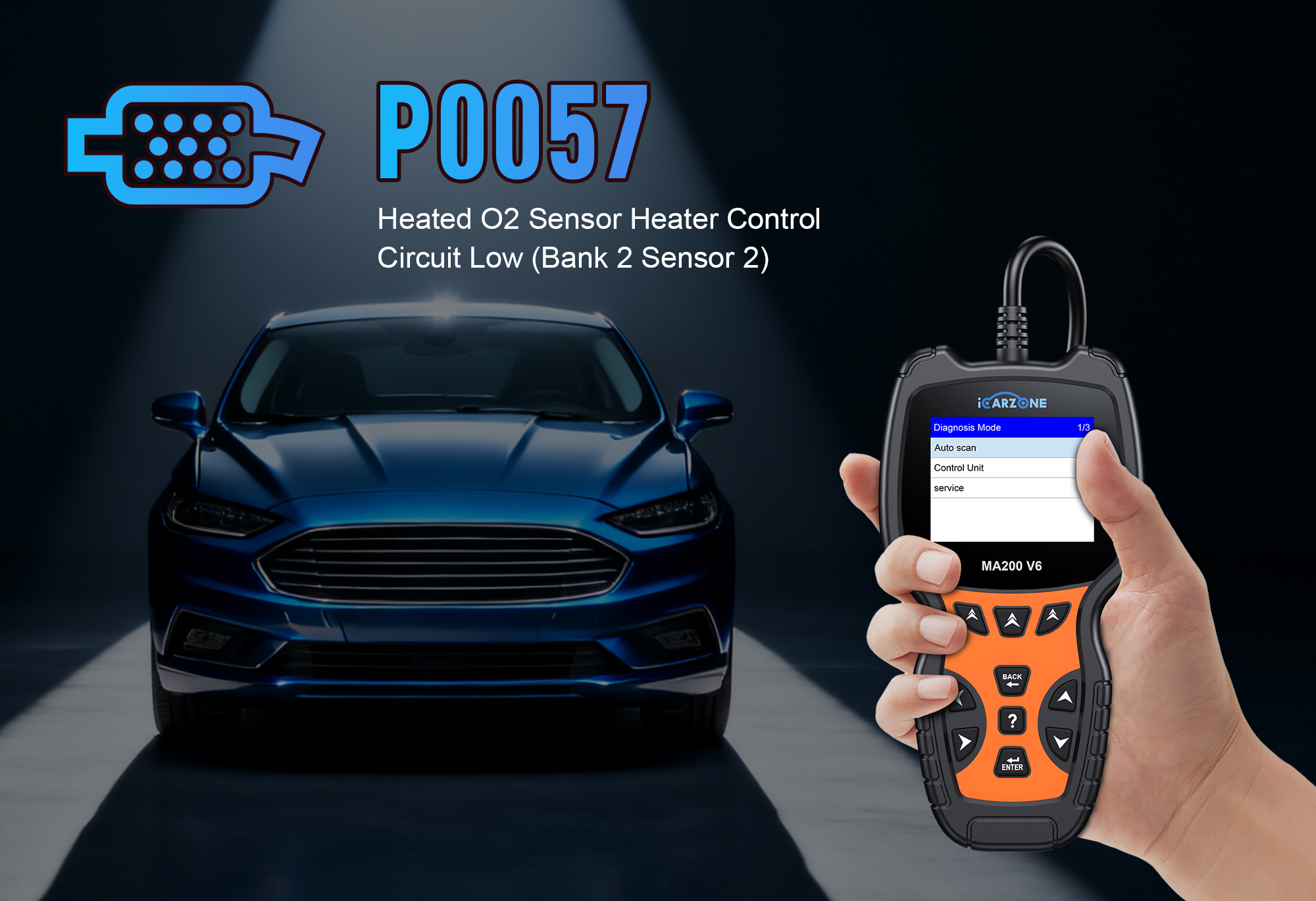 P0057 Code in Audi Q5: HO2S Heater Control Circuit High (Bank 2 Sensor 2) faults | Fix with ICARZONE MA200 V6
