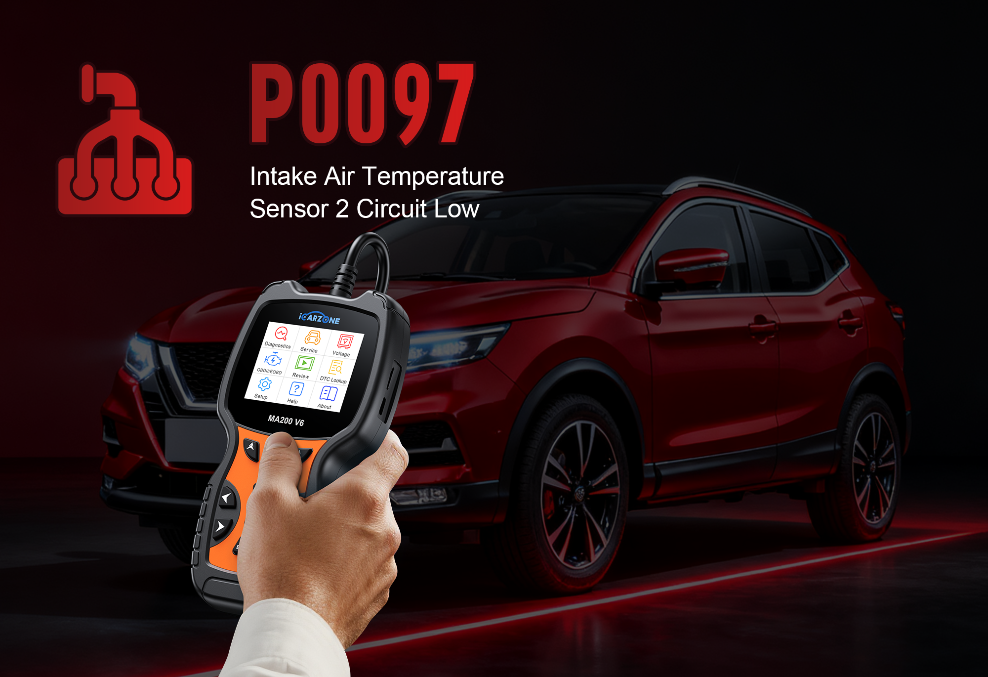 P0097 Code  Fuel Pressure Regulator Control Circuit High faults  in Mercedes GLC 300 2.0T : Fix with ICARZONE MA200 V6