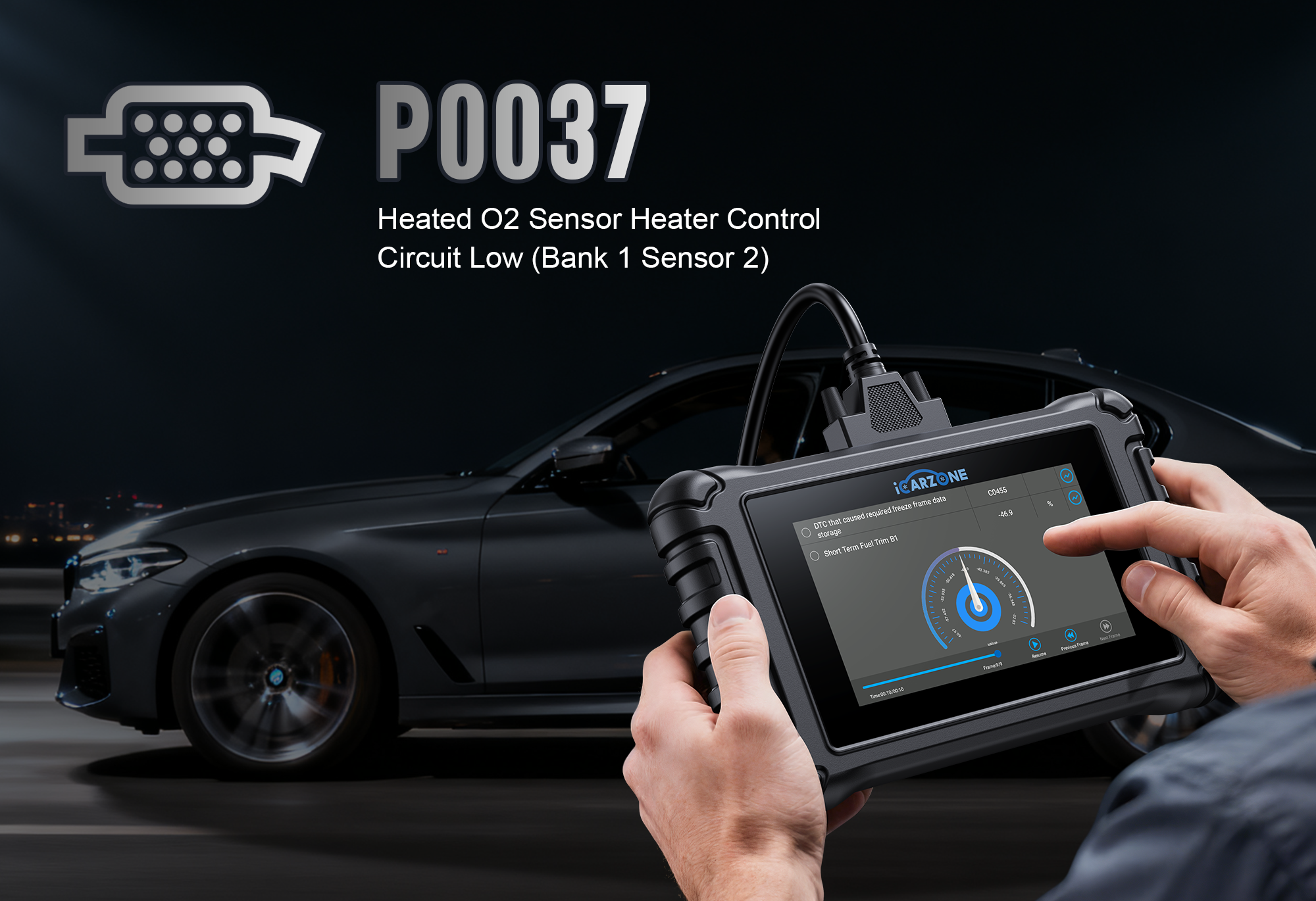P0037 Code in Audi A4L: Fix HO2S Heater Control Circuit Low (Bank 1 Sensor 2) faults with ICARZONE UR800