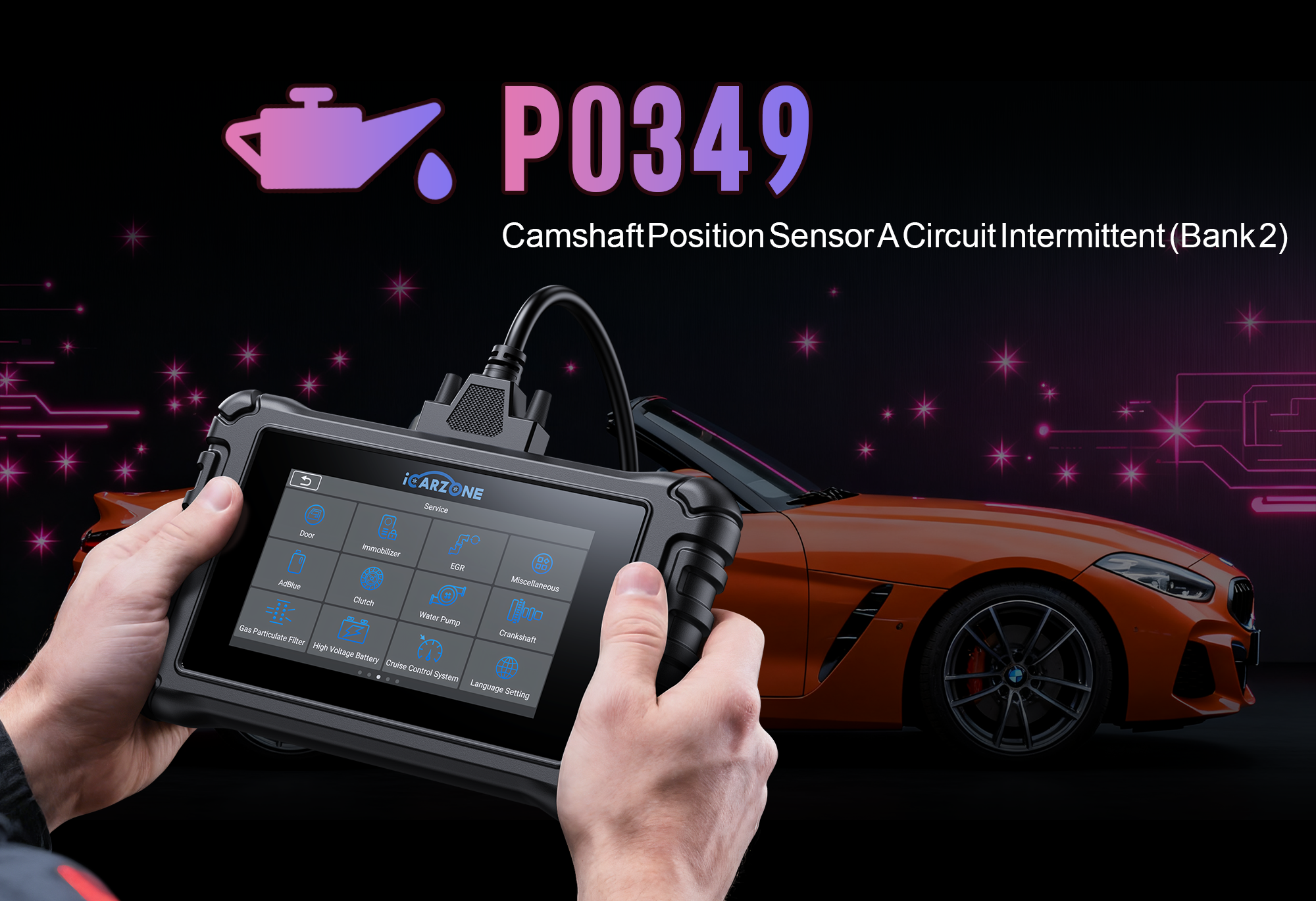 P0349 Code Camshaft Position Sensor B Circuit Intermittent faults in Mercedes C300| Fix with ICARZONE UR800