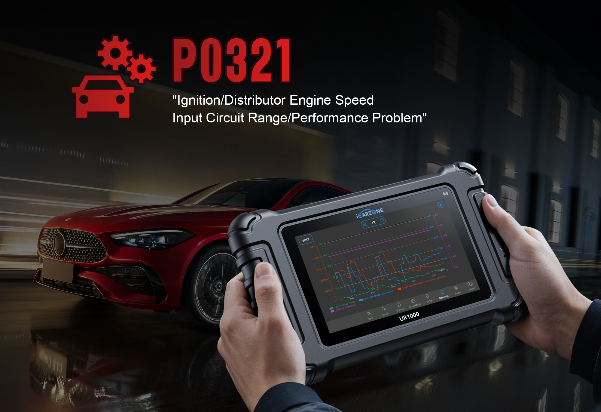 Fix P0321 Code Fast: iCarzone UR1000 Diagnoses Ignition Speed Sensor Issues in Minutes