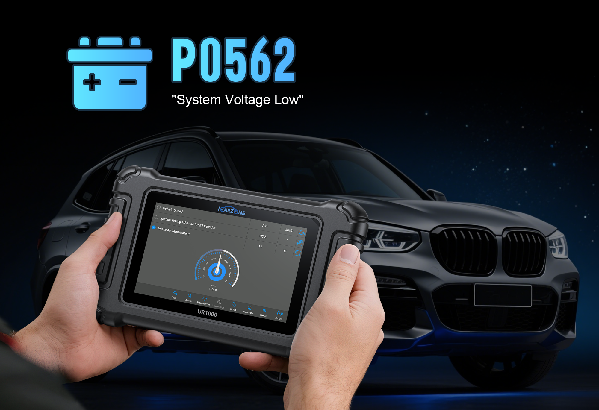 P0562 Code: System Voltage Low – Causes, Symptoms & Fixes for Ford, Chevrolet & Volkswagen with ICARZONE UR800 Scanner