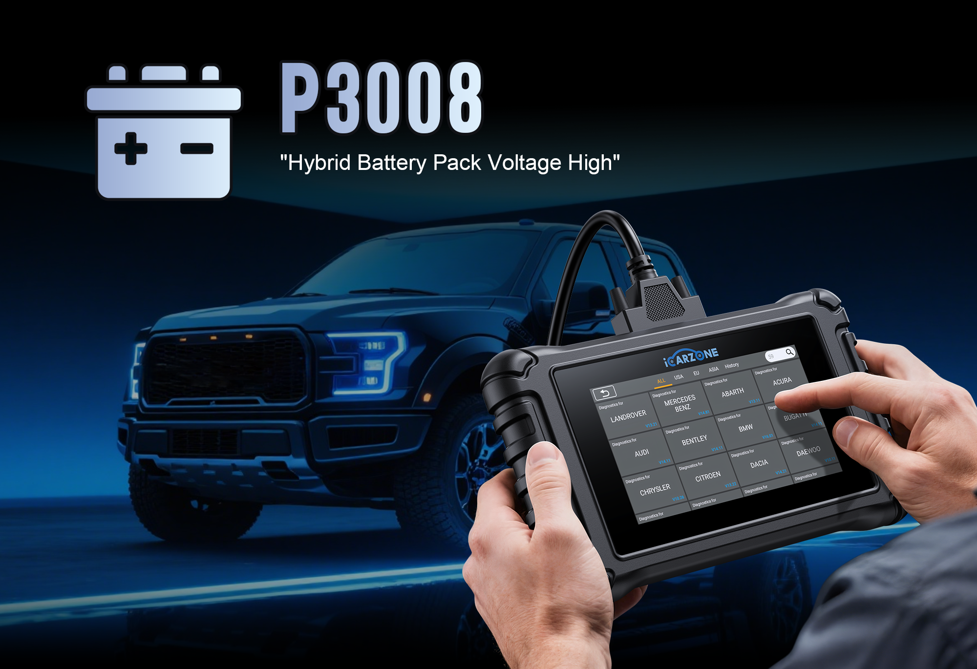 P3008 Code: Cylinder 1 Misfire Detected – Causes, Symptoms & Fixes for Ford, Chevrolet & Volkswagen with ICARZONE UR800