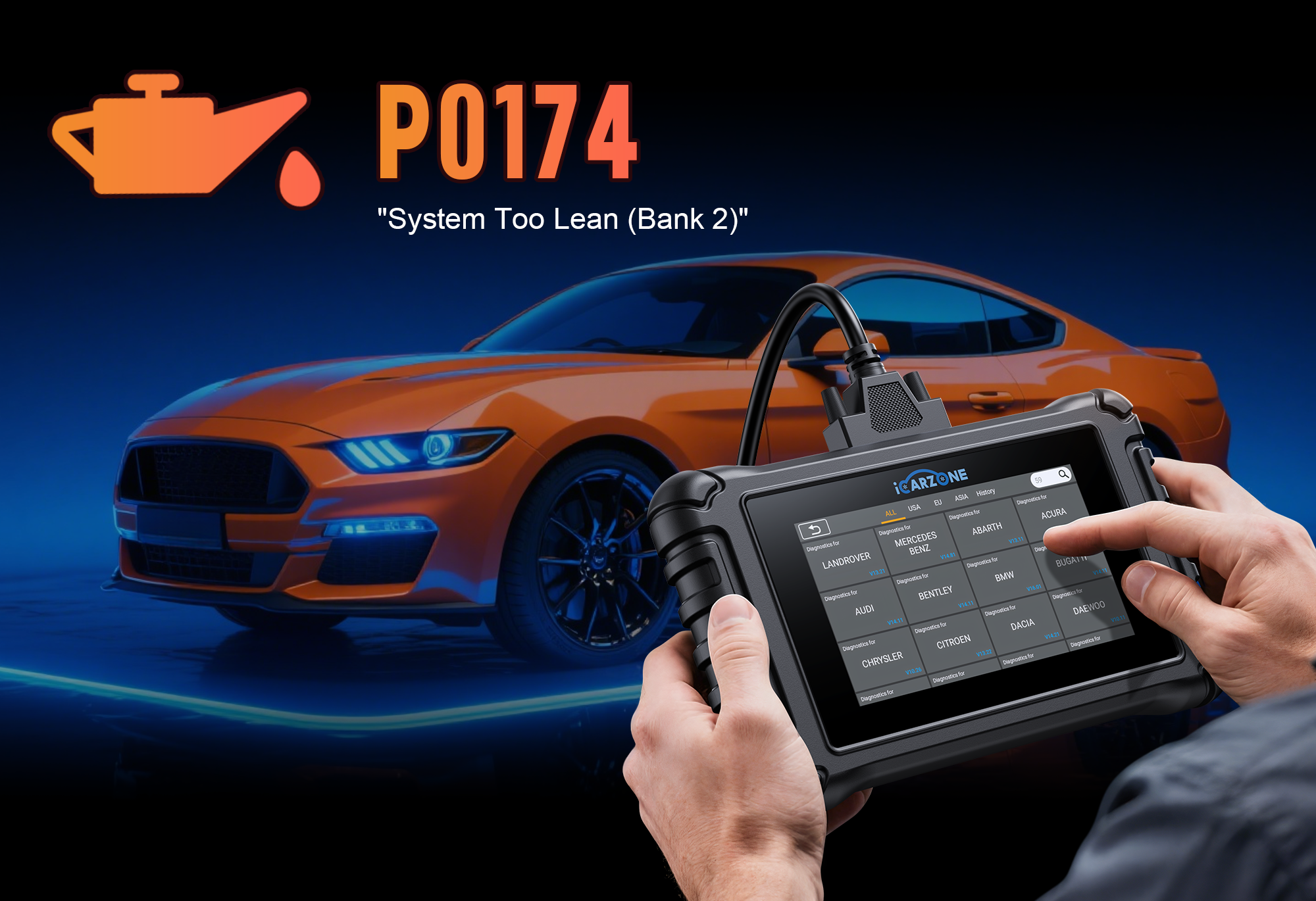 P0174 Code: System Too Lean Bank 2 | Diagnose Ford, Chevy & VW with UR800